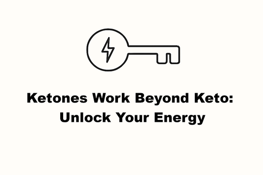 Key with energy bolt in it with the text Ketones Work Beyond Keto: Unlock Your Energy